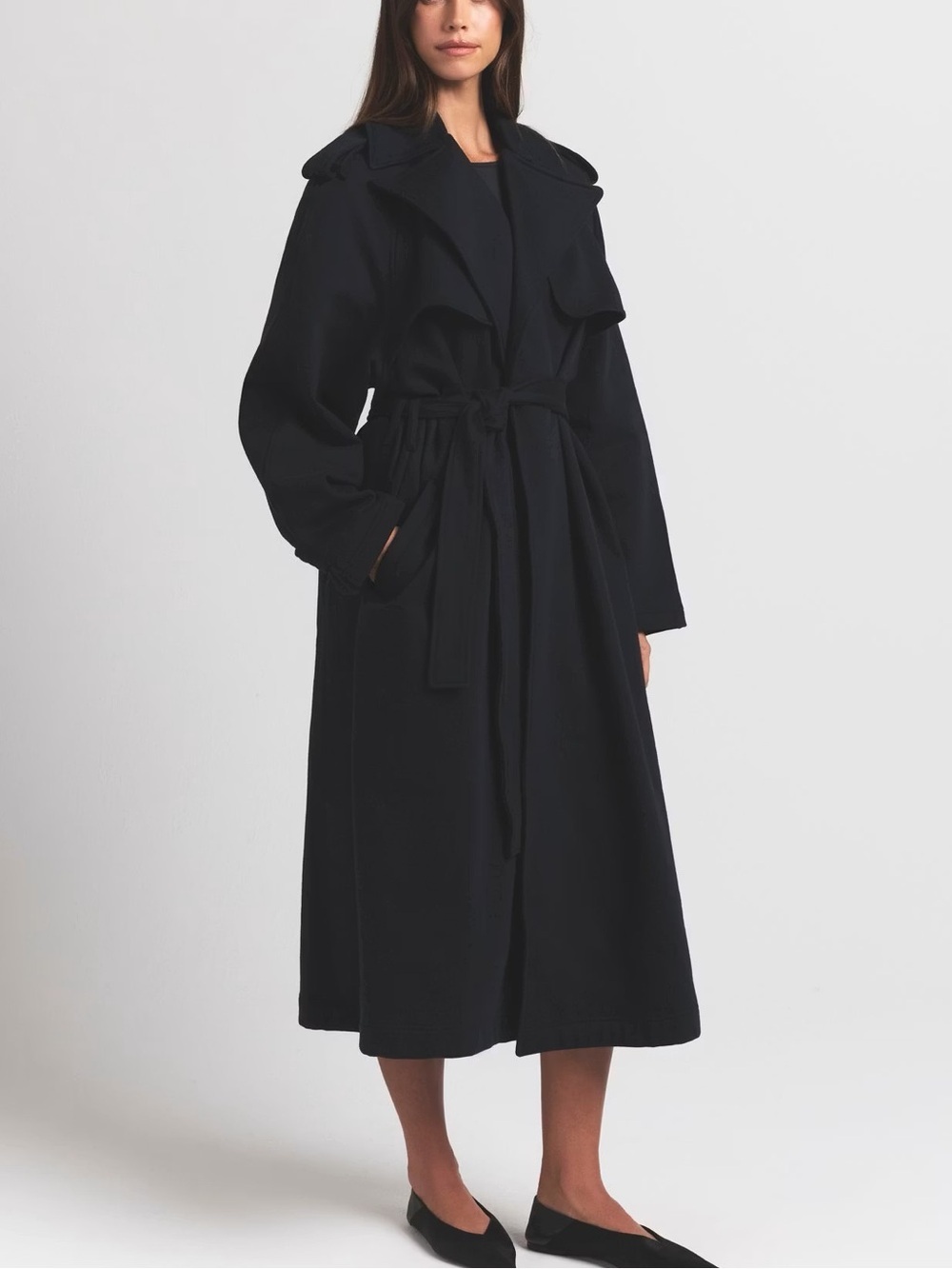 Skims Boyfriend Fleece Oversized Trench Coat - Picture 3 of 12